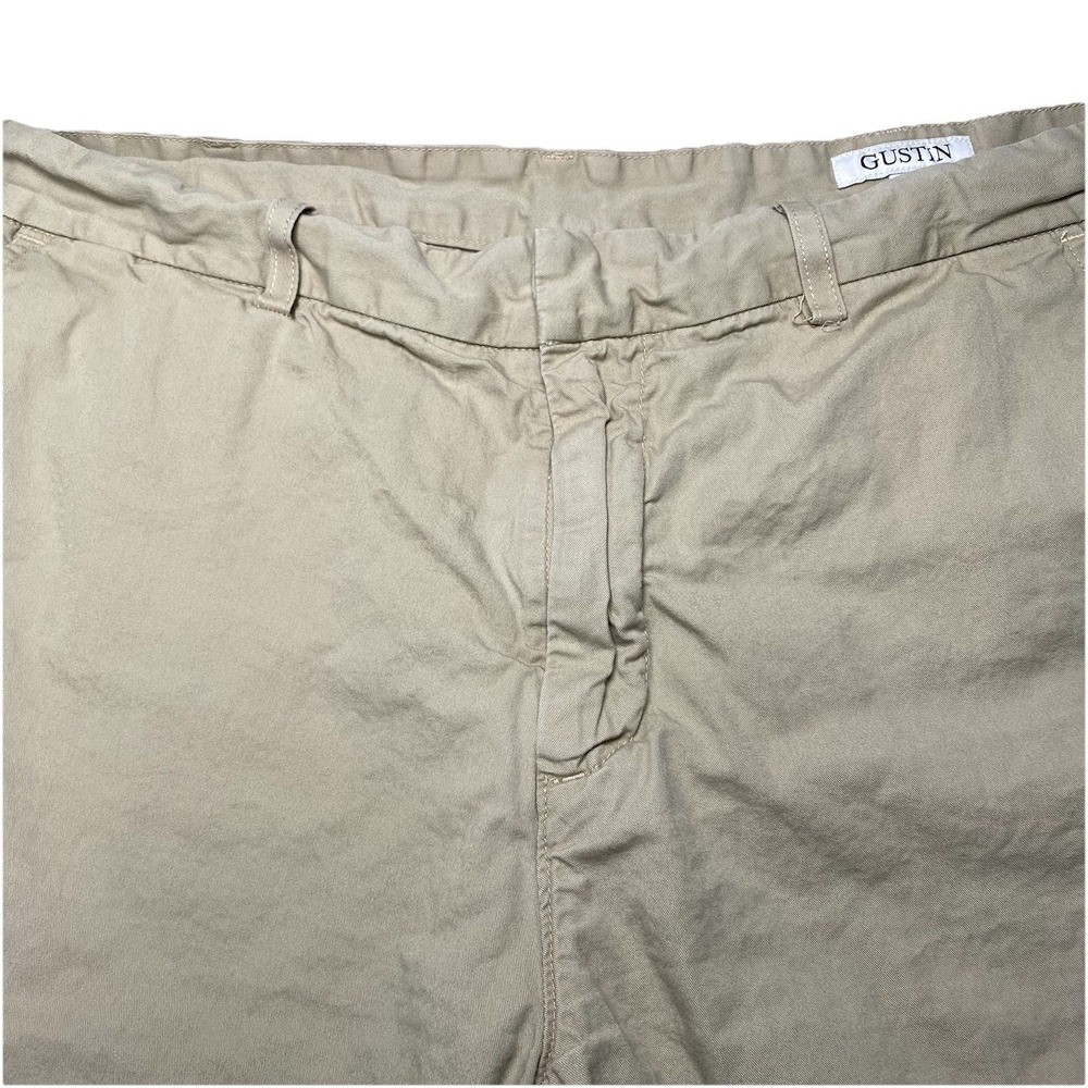 Gustin Shorts 38 (38x7) Flat Front Cotton Twill Beige Khaki Normcore